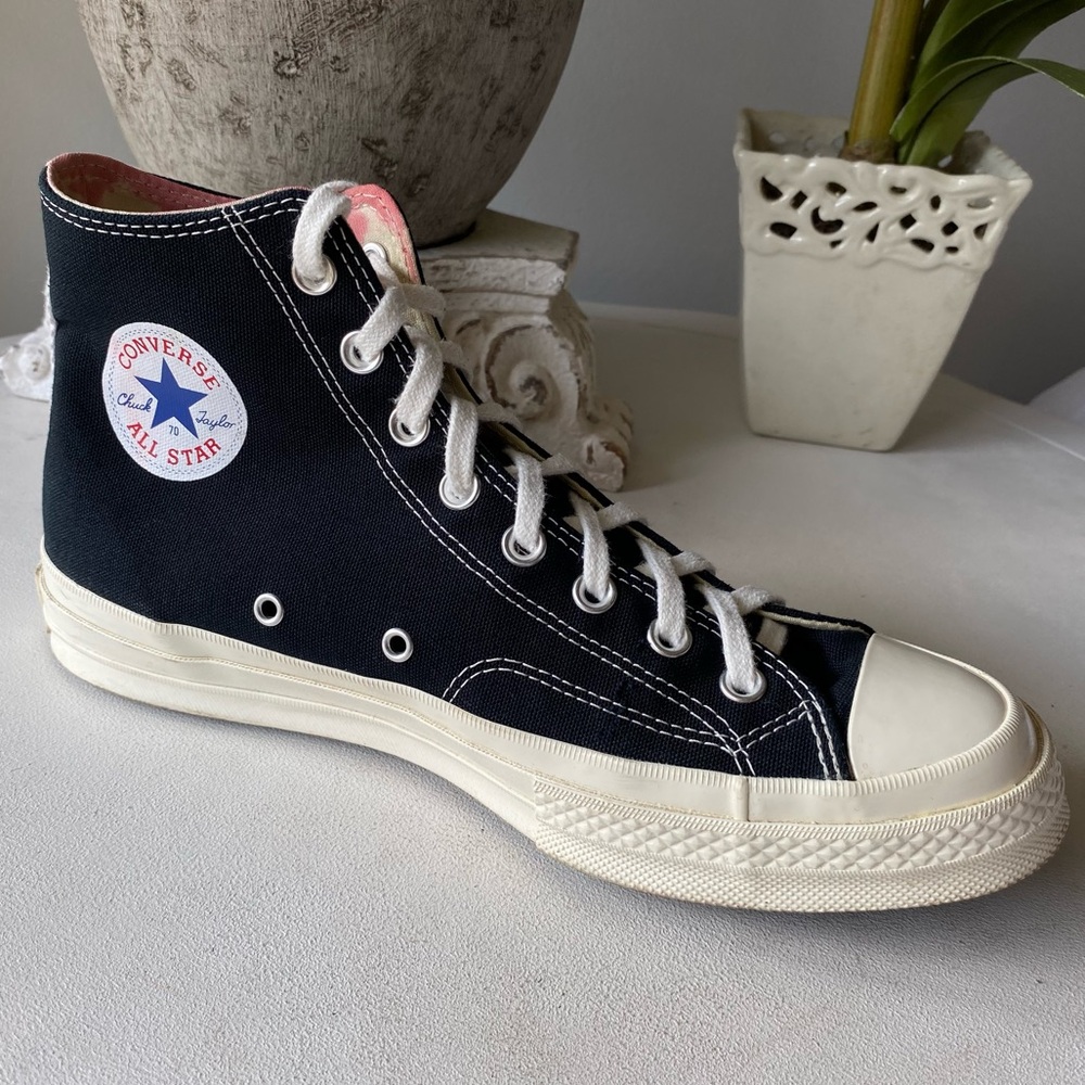 CONVERSE Comme des Garçons PLAY x Chuck Taylor All Star High-Top Sneakers M9 W11 - Picture 7 of 11